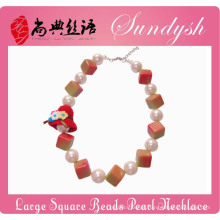 Spezielle Kinder Juwelen Handmade Big Pearl Square Chunky Perlen Kinder Schmuck